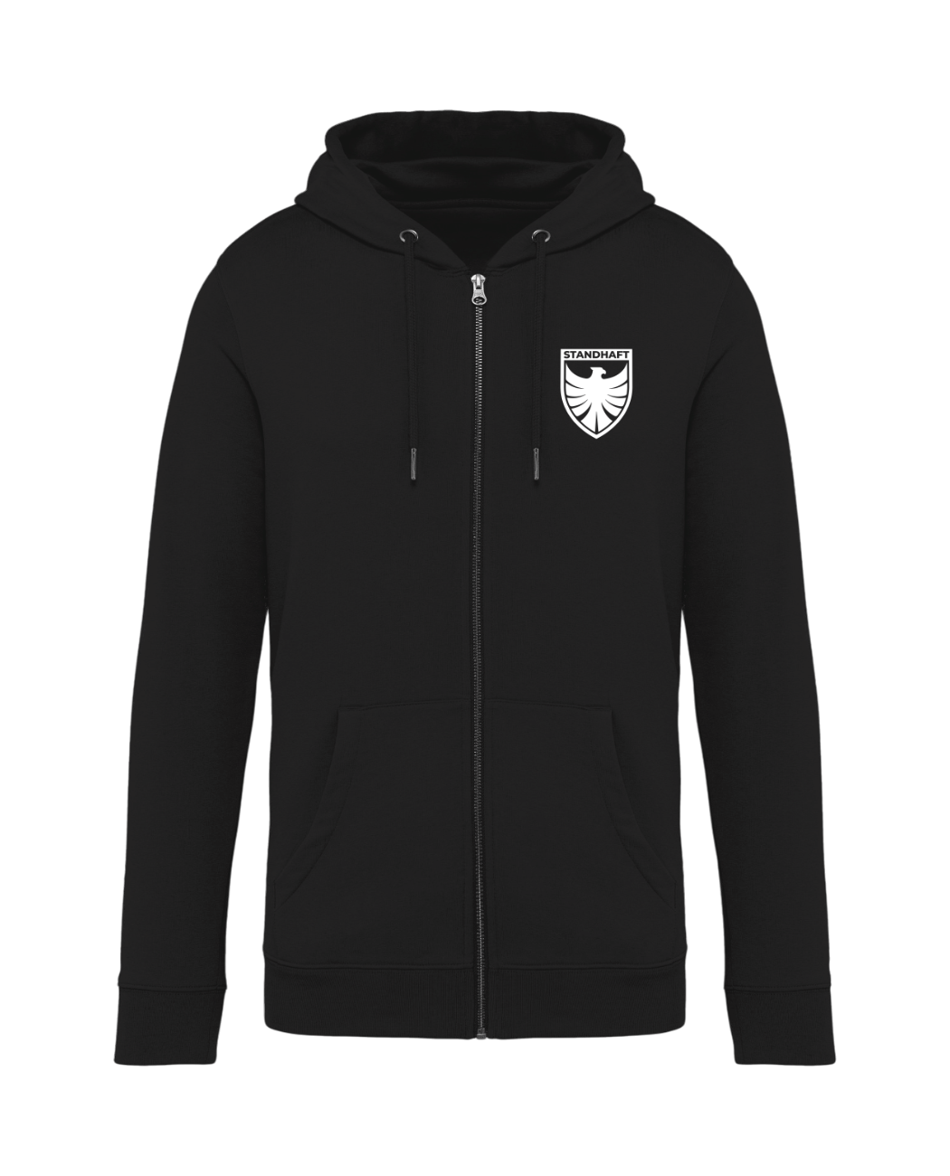 STANDHAFT ZIP HOODIE SCHWARZ #WAPPEN