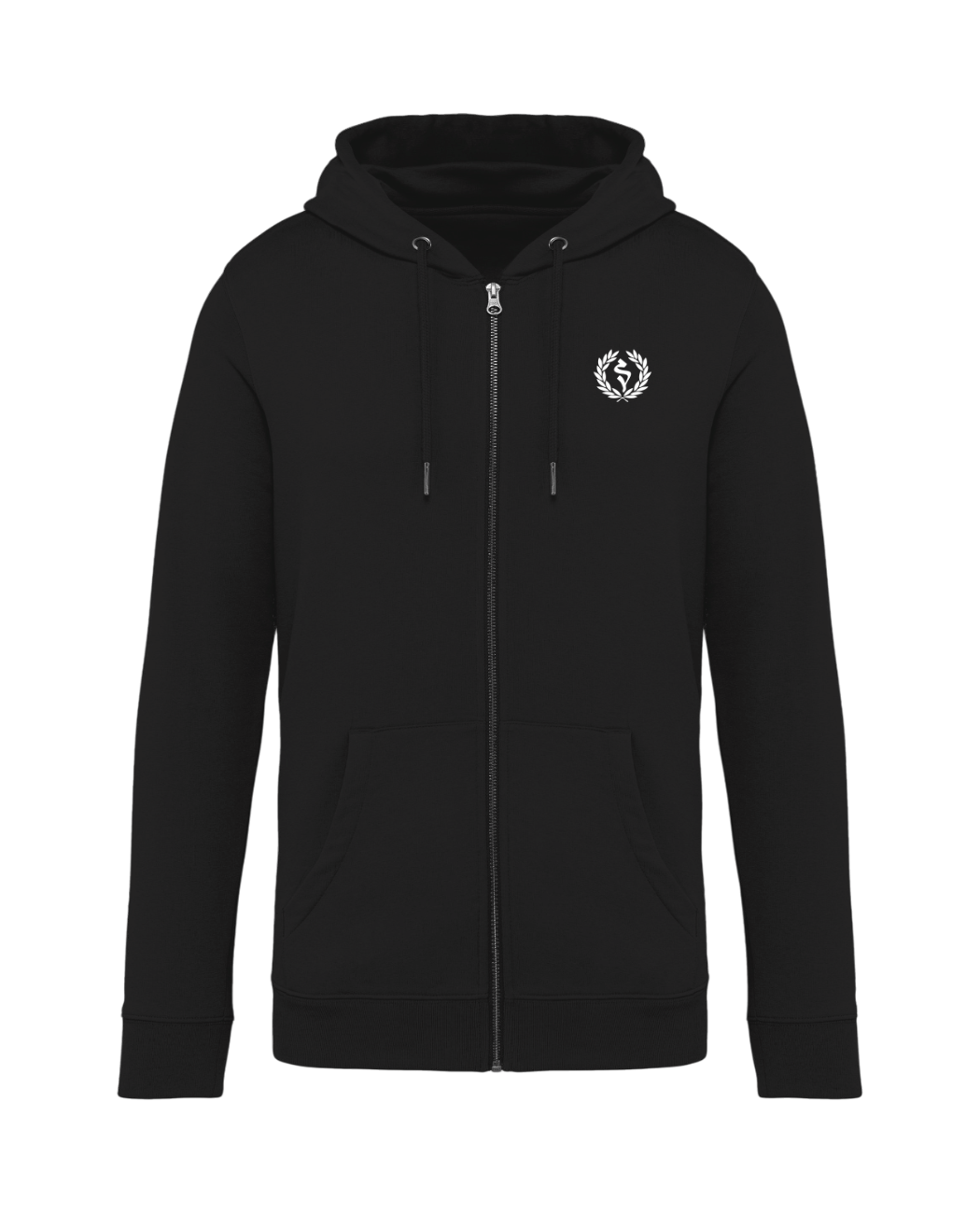STANDHAFT ZIP HOODIE SCHWARZ #LAUREL BRANCH