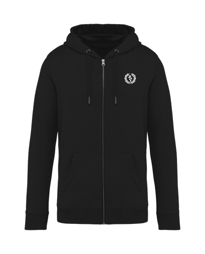 STANDHAFT ZIP HOODIE SCHWARZ #LAUREL BRANCH