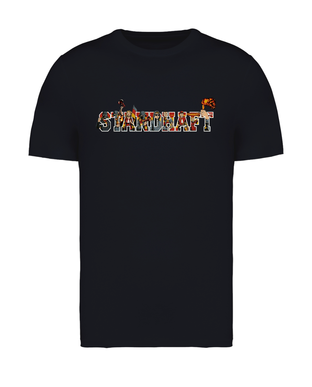 STANDHAFT T-SHIRT SCHWARZ #HINGABE