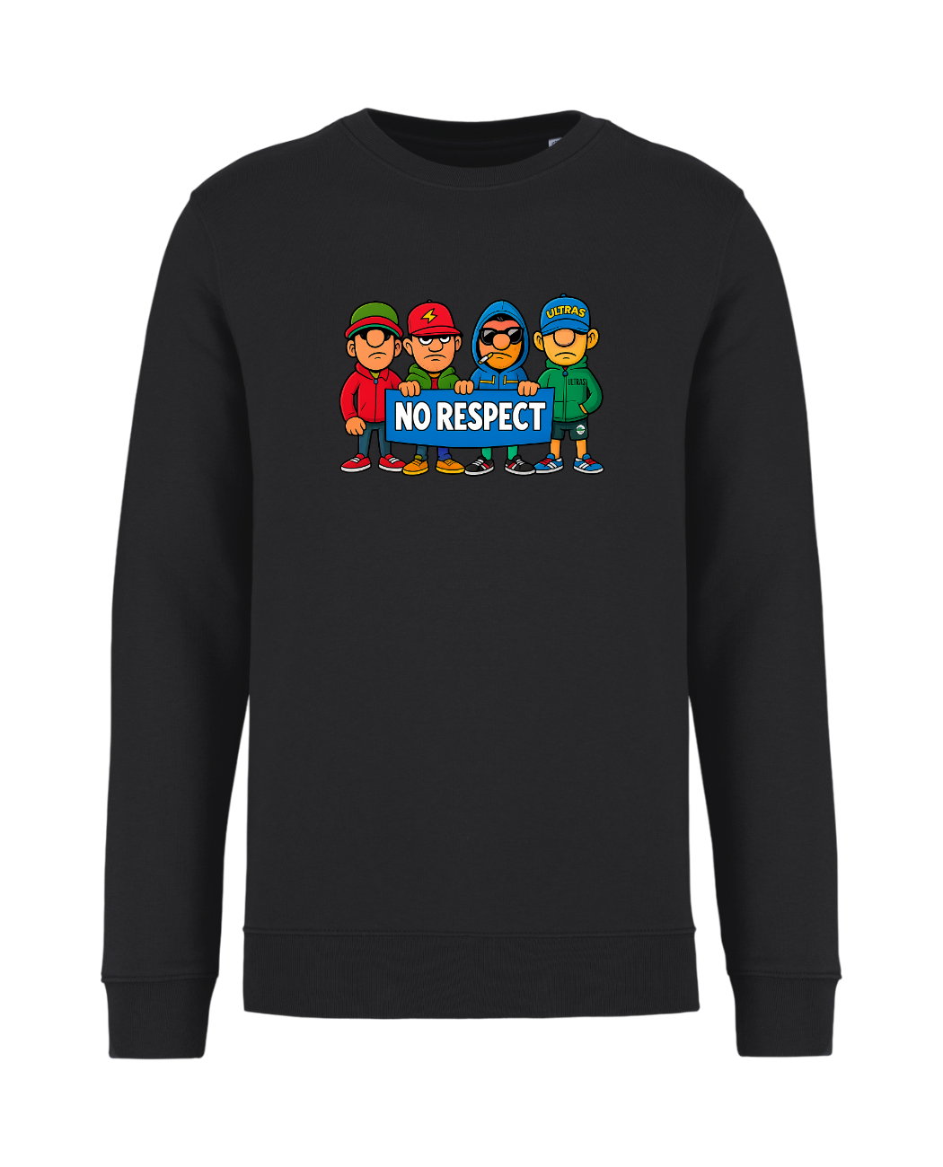 STANDHAFT SWEATSHIRT SCHWARZ #NO RESPECT