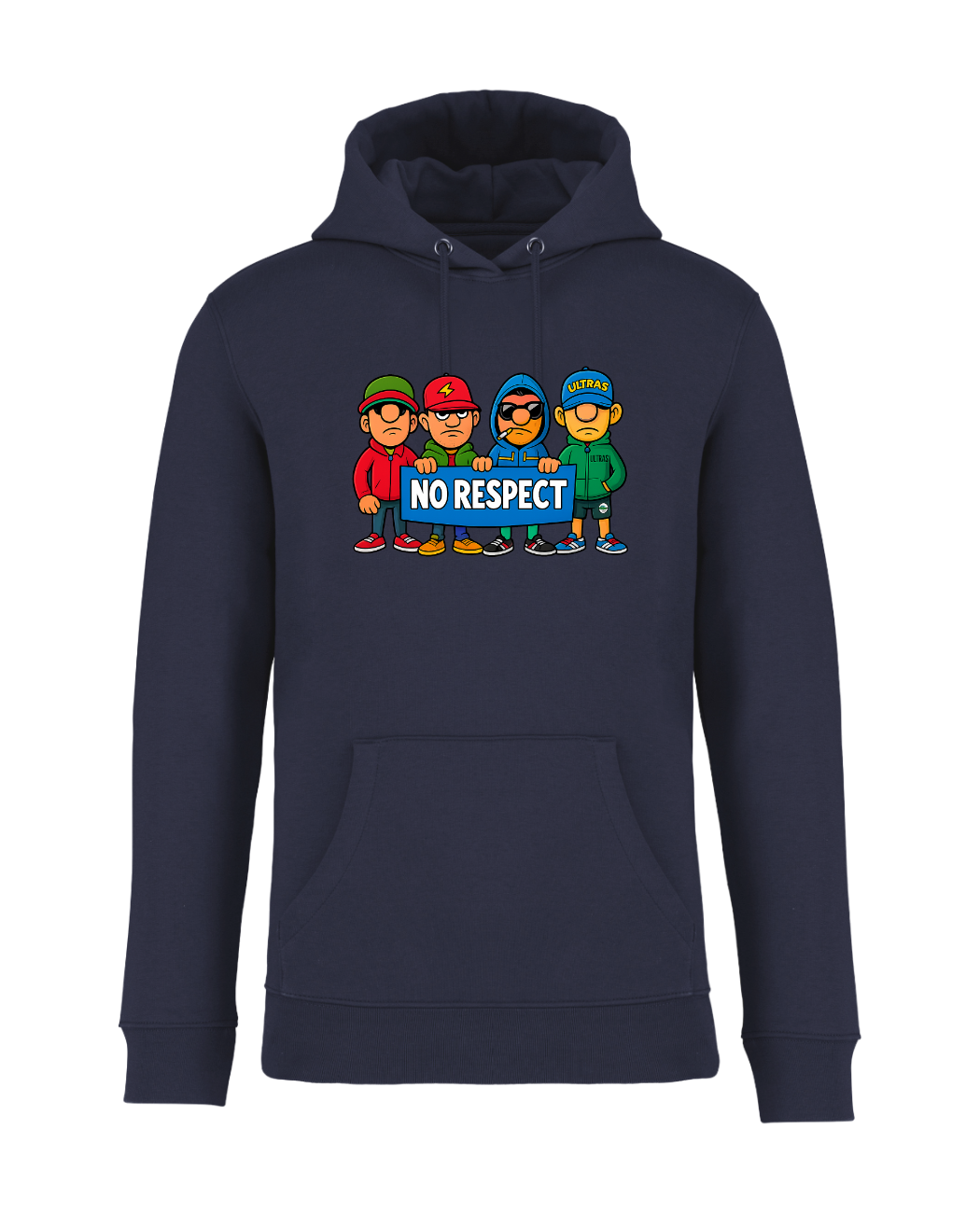 STANDHAFT HOODIE NAVYBLUE #NO RESPECT