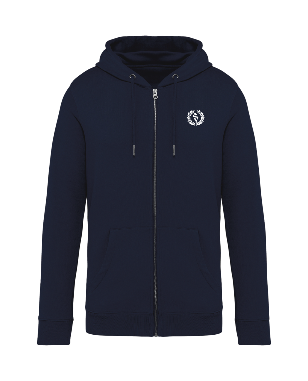 STANDHAFT ZIP HOODIE NAVYBLUE #LAUREL BRANCH
