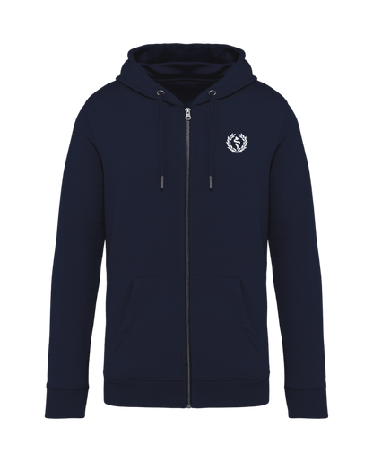 STANDHAFT ZIP HOODIE NAVYBLUE #LAUREL BRANCH