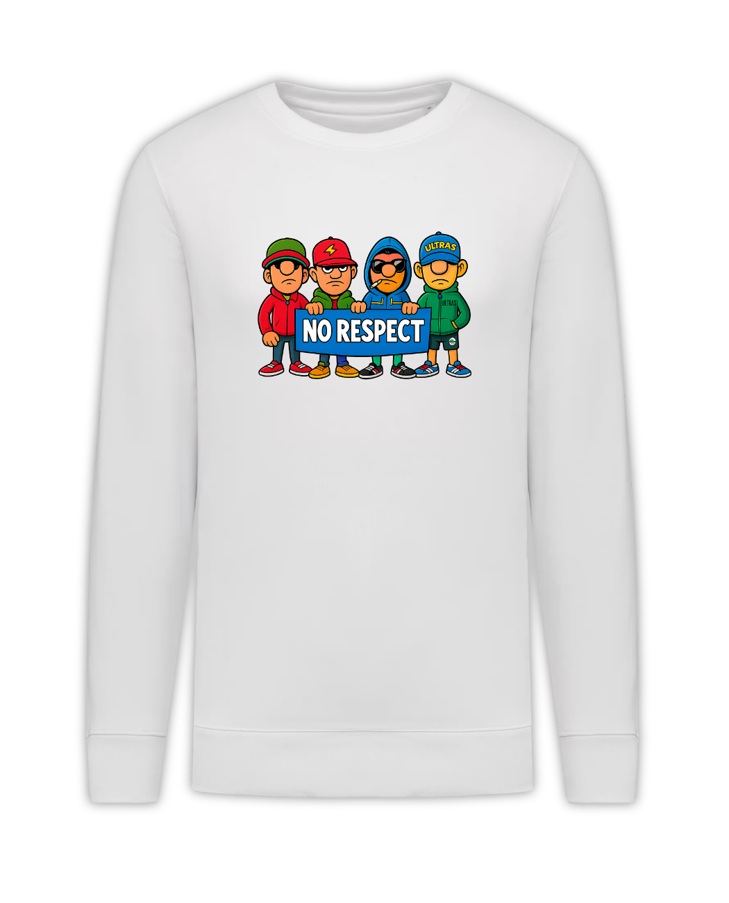 STANDHAFT SWEATSHIRT WHITE #NO RESPECT